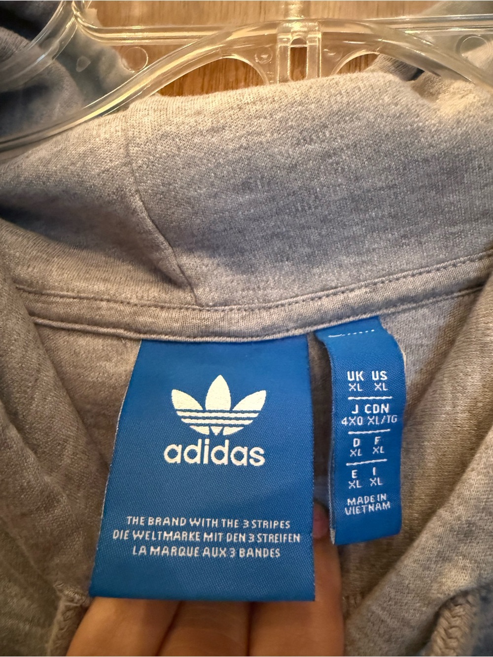 adidas Men's Grey and Black Equipment Colorblock Hoodie - Picture 4 of 9